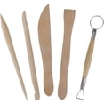 thumbnail image 1 of Juego de herramientas para tallar esculturas de arcilla de cerámica de madera, 5 uds. LingWen 8390611002619, 1 of 1