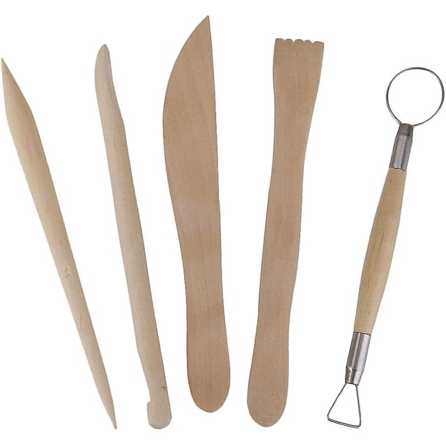 Juego de herramientas para tallar esculturas de arcilla de cerámica de madera, 5 uds. LingWen 8390611002619