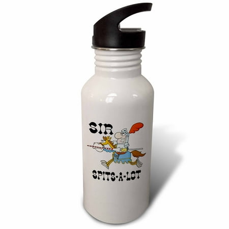 

3dRose Funny Knight Sir Spits A Lot Sports Water Bottle 21oz