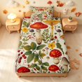 thumbnail image 3 of Homewish Vintage Plant Mushrooms Twin Sheets,Retro Botanical Fungi Bedding,Beige,3-Piece,1 Flat Sheet,1 Fitted Sheet and 1 Pillowcase, 3 of 6