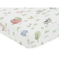 thumbnail image 3 of Sweet Jojo Designs Farm Animals Gray Green Grey Red Fitted Crib Sheet, 3 of 7