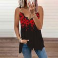 thumbnail image 2 of USSUMA Sleeveless Women Tops Dressy Casual Lace Trim Flowy Long Tank Top 2022 Trendy T-Shirt Shirts Floral Print Pleated Plus Size Tunics Top for Women V Neck Summer Blouse, 2 of 8