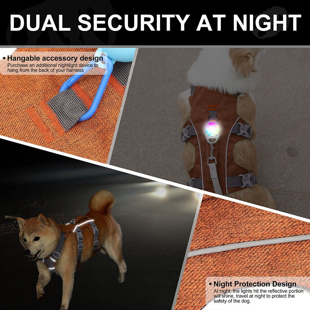 Beirui No Pull Nylon Dog Harness Reflective Adjustable Strong Training Vest with Handle