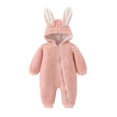 thumbnail image 3 of SYNPOS 0-12Months Baby Boys Girls Jumpsuit Snowsuit Hooded Thicken Cartoon Rabbit Ears Warm Fleece Pajamas Romper Outwear, 3 of 4
