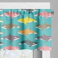 thumbnail image 5 of Ambesonne Whale Valance & Curtain, Colorful Orca Silhouettes, 55"x45", Multicolor, 5 of 6