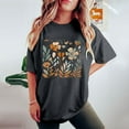 thumbnail image 4 of PVCS Womens Tops Clearance Under $5 Women's Fashion Summer Round Neck Drop Sleeves Leisure Short Sleeve Flower Printing Tops, 4 of 7