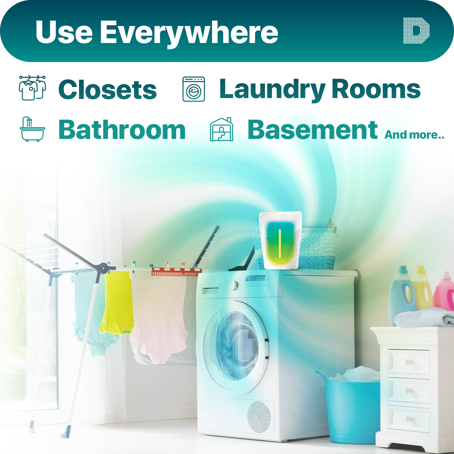 Dry & Dry [70 Packs Standing Moisture Absorbers to Control Excess Moisture for Basements, Closets, Bathrooms, Laundry Rooms - Moisture Absorbers, Standing Moisture Absorbers