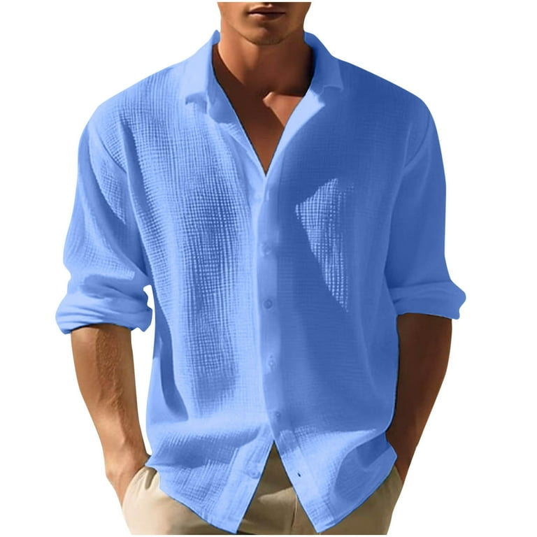 Linen shirt tunic dress in Blue 2358# Linen shirt tunic dress in Blue 2358#