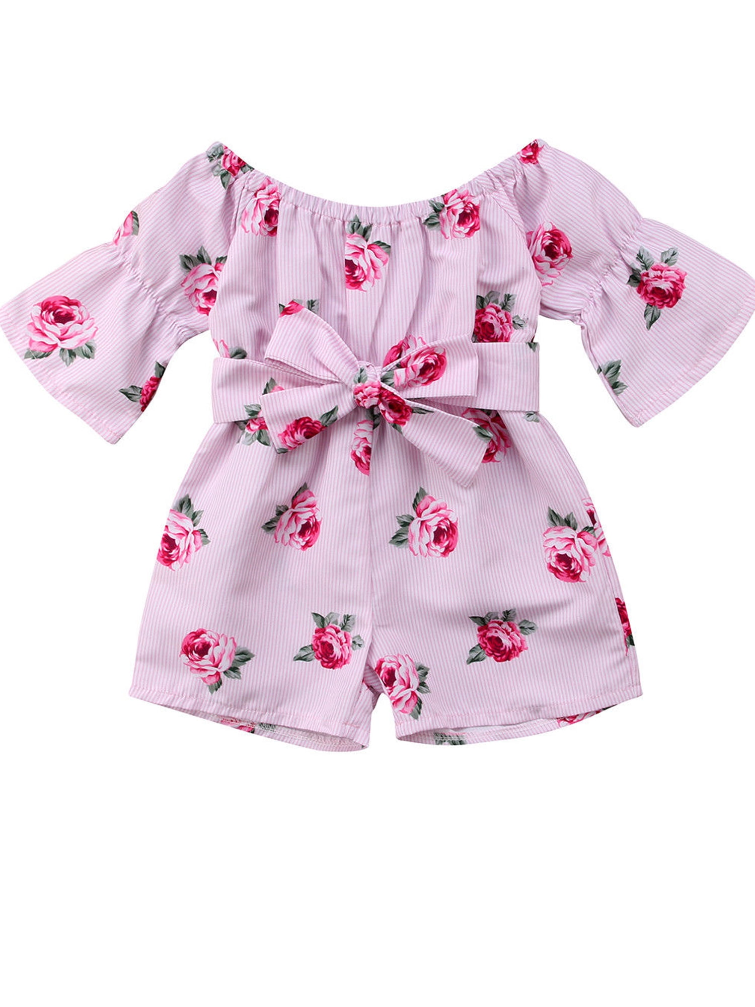 baby girl off the shoulder romper