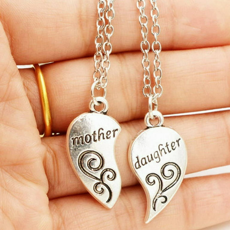 Visland Gift for Daughter Mom Matching Heart Pendant Jewelry Mother Daughter  Necklace Mothers Day Gifts for Mom Birthday Gifts,4 Pieces 
