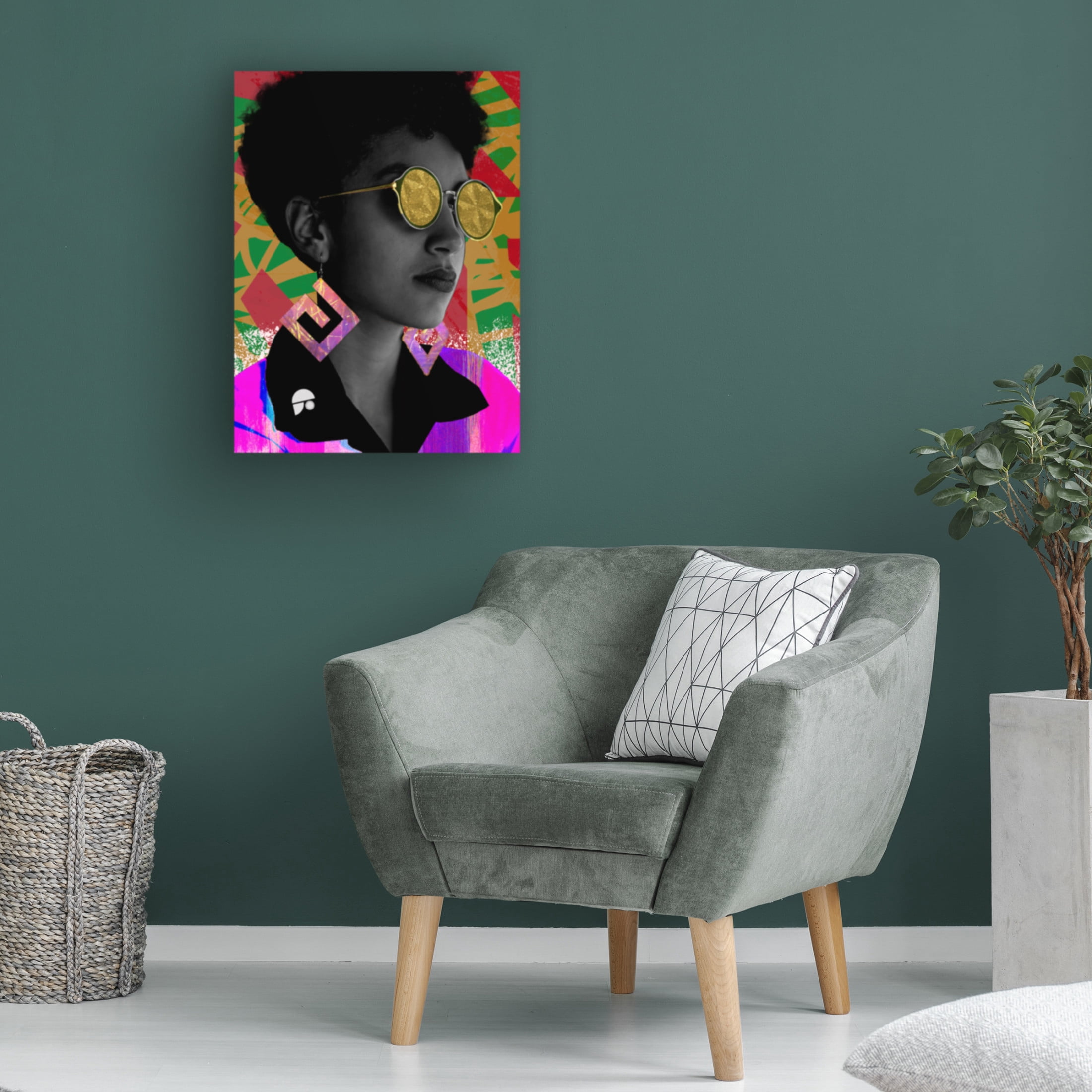 Canvas Wall Art - NUMA Art 'Neonomi Vertical' Wall Art for Living Room, Bedroom, or Office Décor by Trademark Fine Art - 18 x 24 Inches