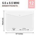 5.5x8.5 Binder Pockets 12 Pack Poly Mini Pocket 7-Hole Punched ...