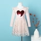 thumbnail image 5 of Odeerbi Vestido de Tul Con Lentejuelas Brillante Para Niños Vestido de Manga Larga Con Estampado de Corazones Vestido de Malla de Colores Sólidos, 5 of 9