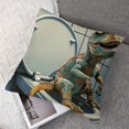 thumbnail image 7 of nygtbtfer Square Pillow Covers with Zipper Funny Dino Using a Toliet Shabby Cool Style Green Velvet Decorative Washable Sofa Outdoor Office Throw Pillow White, 7 of 7