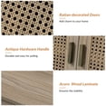 thumbnail image 3 of 43" Storage Sideboard Cabinet, Tina's Home 3 Rattan Doors Wooden Buffet Adjustable Shelves Bedroom, 3 of 8