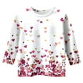 thumbnail image 3 of WhouRiu Toddler Girls T Shirts Valentine'S Day Love Print 3/4 Quarter Sleeve Tops Kids Summer Tshirts White,Sizes 3-4, 3 of 4