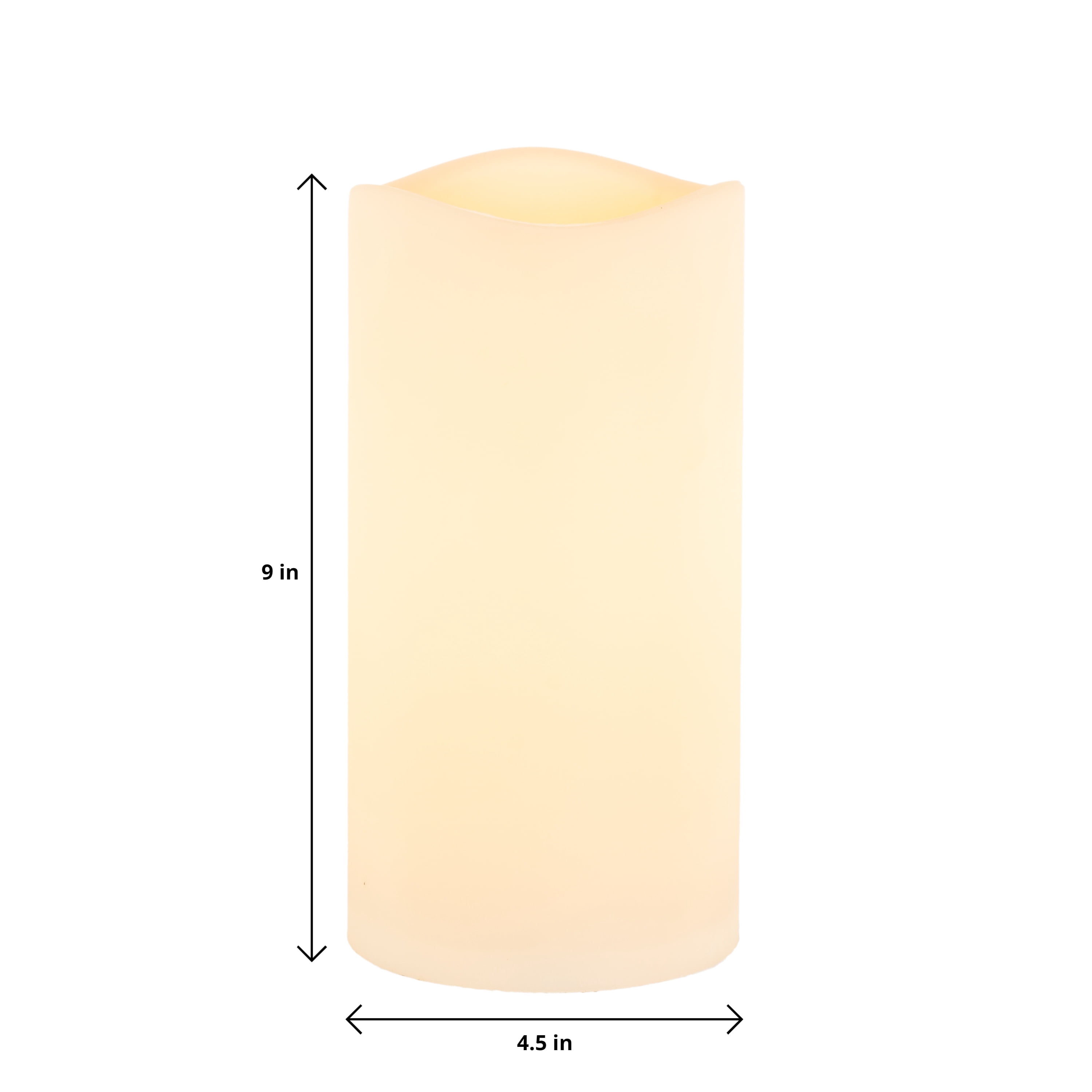Better Homes & Gardens  4.5"D x 9" H White Flameless Flicker Outdoor LED Candle