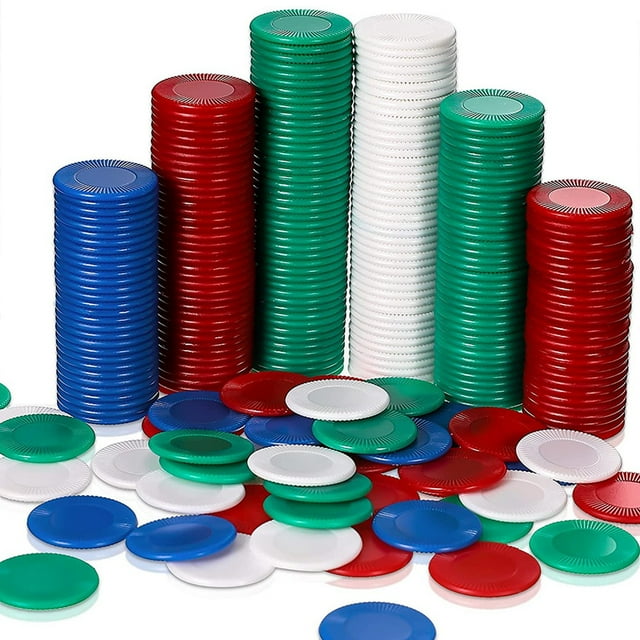 400 Piezas Fichas de PóQuer de PláStico Fichas de Juego 4 Colores Tarjeta de Contador para Jugar, Contar Fichas de Juego de Bingo, 3