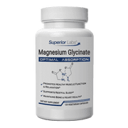Superior Labs Magnesium Glycinate-elemental Magnesium, Vegetable Capsules, 1250 mg, Gluten-Free, 120 Count