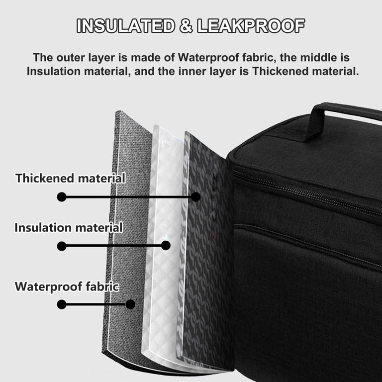 ALUBOX XL Picnic Cooler Bag - 40 Litre Insulated Bag, Black, With Drink Holder & Adjustable Strap