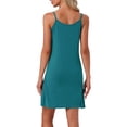 thumbnail image 3 of INSPIRAR CHIC Vestido de Noche para Mujeres Modal Suave con Tirantes Espagueti Cuello Redondo Ropa de Dormir S Azul Verde, 3 of 6