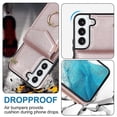thumbnail image 3 of Elegante funda multifuncional tipo cartera para Samsung S23 Plus con correas, ranura para tarjetas, soporte para anillo, protección para cámara, material de PU, a prueba de golpes, antigolpes., 3 of 5