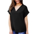 thumbnail image 5 of Scyoekwg Womens Short Sleeve Tops Ladies Blouses Dressy Casual Loose Shirt Women's Shirts Casual Short Sleeve Tops Womens Summer Fashion Comfy Clothes, 5 of 6