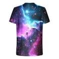 thumbnail image 4 of Tops for Men under $5 Short Sleeved Galaxy Printed Round Neck T-shirt Multicolor L, 4 of 5
