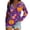 #0034-Purple, variant on Halloween Womens Long Sleeve Tops V Neck Funny Ghost Spooky Graphic Shirts Novelty Printed Blouses Casual Gift Cotton Tun ic