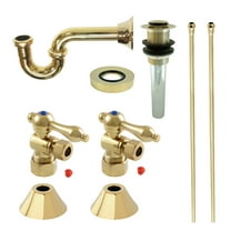 Kingston Brass CC53302VKB30 Standard Mount Traditional Plumbing Sink Trim Kit with P-Trap and Drain, Polished Brass