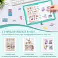 thumbnail image 4 of Artrylin Sticker Storage Organizer Binder A5 Reusable Collecting Book Zipper Album for Adult with Pocket Pages with 80 Pockets and Zipper Closure (Green), 4 of 6