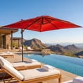 thumbnail image 5 of FOROUTIA 10x13ft Red Cantilever Patio Umbrella, 360° Rotation Offset Umbrella with 4-Level Tilt, Double Top UV50+ Waterproof Outdoor Umbrella for Pool, Backyard, Garden, Deck, 5 of 7