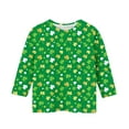 thumbnail image 3 of Tauxra Chandail de la Saint-Patrick pour Adultes, T-Shirt à Manches 3/4 Imprimé Col Rond, T-Shirt Graphique Trèfle Décontracté à Manches Longues pour Activités Festives, 3 of 6