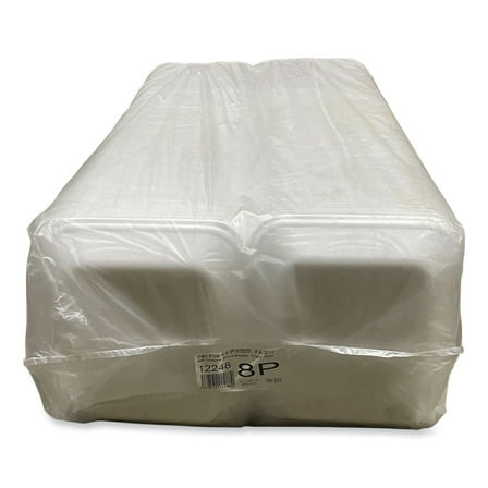 GEN 8PWH 10.8 in. x 8.82 in. x 1.5 in. #8P Meat Trays - White (200/Carton)
