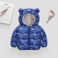 thumbnail image 2 of Godderr Boys Girls Winter Down Coats for Kids Baby ,1-7T Toddler Down Cotton Windproof Warm Winter Puffer Coats with Cute Printed Ears Hooded Down Outerwear, 2 of 7