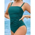 thumbnail image 6 of Charmo Women's One Piece Swimsuit Ruched Tummy Control Bathing Suits Vintage Retro Push Up Swimwear, 6 of 9