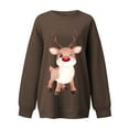 thumbnail image 4 of Chandail en Molleton de Noël pour Femmes 2023 Mode Manches Longues Col Rond Imprimé de Noël Hauts Amples Blouse Chandails en Molleton en Liquidation, 4 of 5