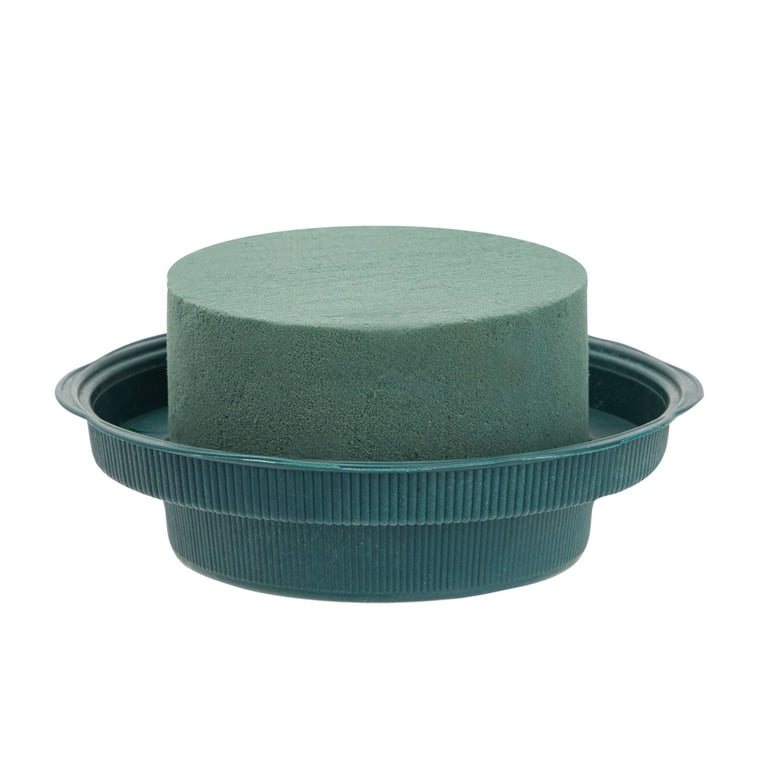 6 Pack Wet Floral Foam Rounds With Bowls - 4.7x2 Inch, For Fresh Flower Arrangements, Wedding & Party Centerpieces