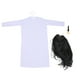 thumbnail image 3 of Vestido de fantasma femenino Cosplay Adultos Traje de miedo Accesorios de disfraces para la fiesta de baile de Halloween (Uña negra + Traje blanco de 1.3 m + Peluca negra), 3 of 6