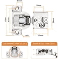 thumbnail image 3 of YTRFGH-4 Pack 2 Pair 1/2 inch Overlay Soft Close Cabinet Hinges Hidden Door Hinge for Kitchen Cabinet Hinges Concealed Self Closing Face Frame for Cupboard, Wardrobe, 105 Degree Opening Angel, 3 of 3