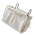 thumbnail image 2 of EeaseMX Bolsa organizadora colgante para mesita de noche, organizador multifunción para guardar libros y artículos diversos, ideal para dormitorio, cuna de bebé (blanco), 2 of 7