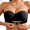 Black, variant on Women's Thin Vest Soft Support Large Chest Small Half Fixed Cup Breathable Bra Full Coverage Bras