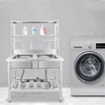 ToppiJoy Double Bowl Free Standing Stainless-Steel Commercial Sink with ...