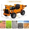 thumbnail image 4 of EastVita Ride on Dump Truck, Ride On Car with Remote Control, 12V Kids Electric Car with Remote Control, Ride on Construction Vehicles with Electric Dump Bed and Extra Shovel, Music Player Orange, 4 of 7