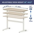 thumbnail image 4 of Win Up Time Bureau Debout Réglable en Hauteur - Bureau d'Ordinateur Réglable, Cadre et Plateau de Bureau Assis-Debout, Bureau Manuel Debout, Idéal pour Bureau et Maison, 48 x 24 Pouces [120 x 60 cm] Blanc, 4 of 5