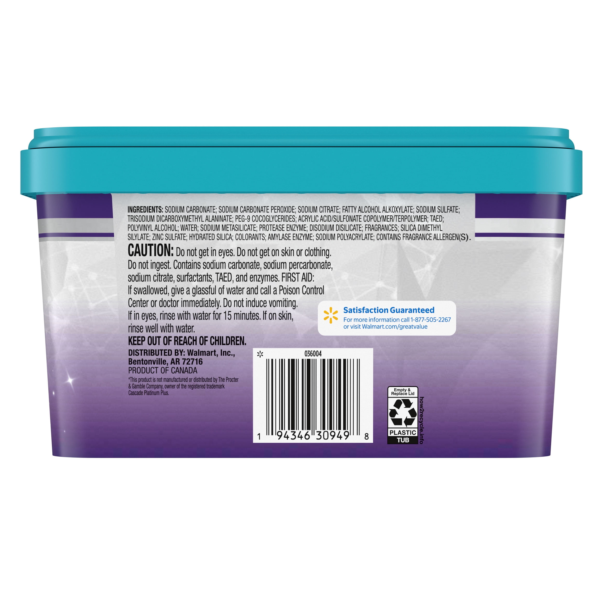 Great Value Premium Plus Dishwasher Pacs, Fresh Scent, 66 Count