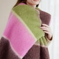 thumbnail image 6 of WREESH Women's Fashionable Tassel Contrasting Plaid Blanket, Retro Warm Imitation Winter Scarf Pink, 6 of 8