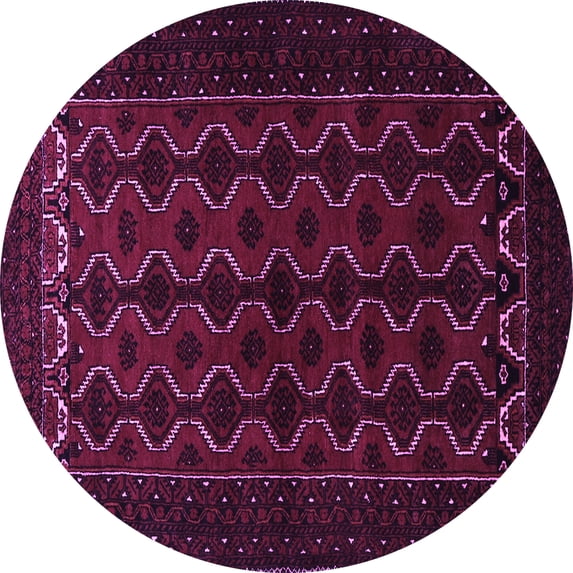 Ahgly Company Indoor Round Persian Purple Traditional Area Rugs, 7' Round