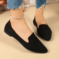 thumbnail image 3 of Rokment Dress Shoes for Women Ladies 2026 Spring Summer Fashion Casual Linen Pointed Toe Low Heel Ballet Flat Walking Business Work Dressy Loafers Black Size 8, 3 of 5