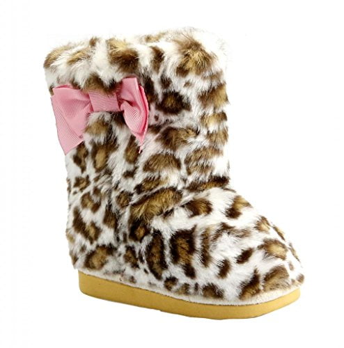 Details about   Kids Girls Winter Fashion Fur Lining Snow Boots Sweet Pearls Princess Shoes Size 
